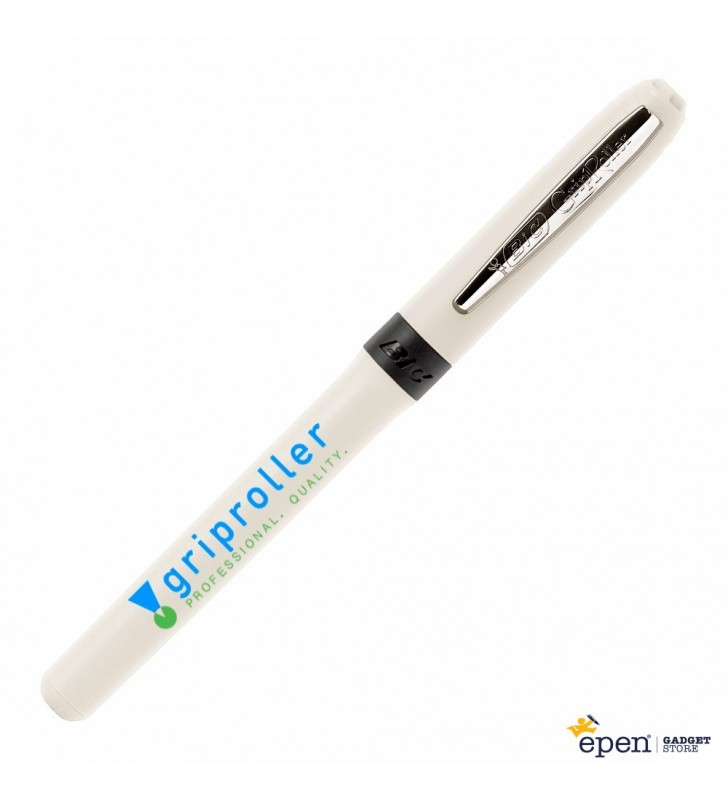 Personalised plastic pen BIC Grip Roller Chrome