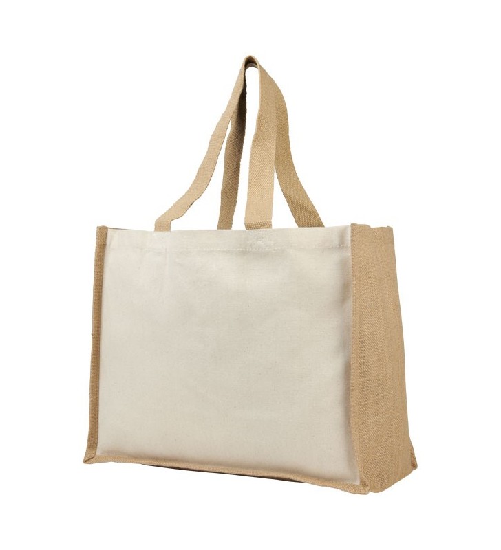 Varai 320 g/m² canvas and jute shopping tote bag