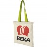 Nevada 100 g/m² cotton tote bag coloured handles