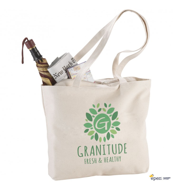Bolsa Tote de algodón 320 g/m² con cremallera...