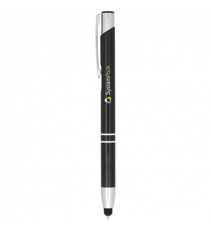 Moneta anodized aluminium click stylus ballpoint pen