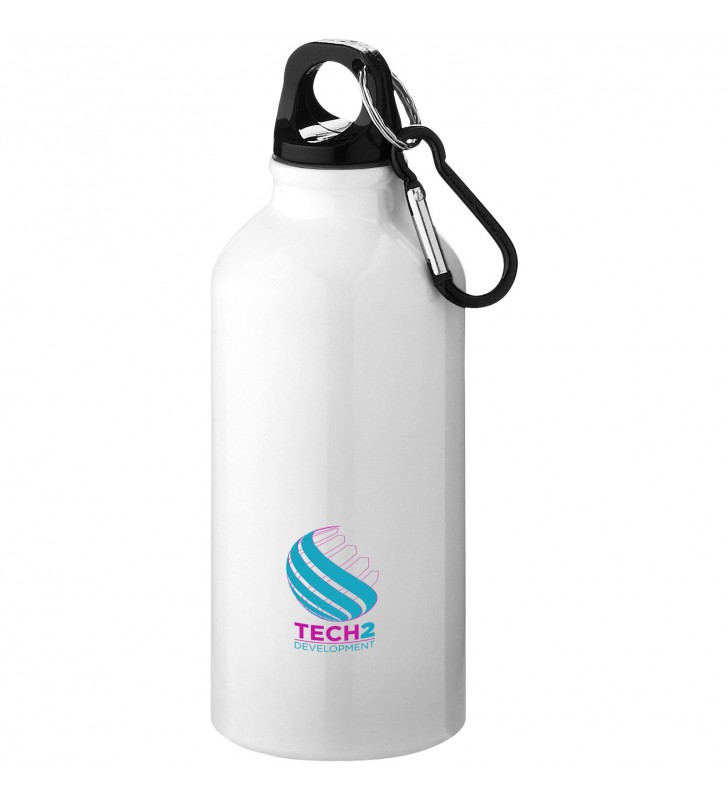 Bouteille deau Oregon de 400 ml en aluminium recycle certifie RCS avec mousqueton