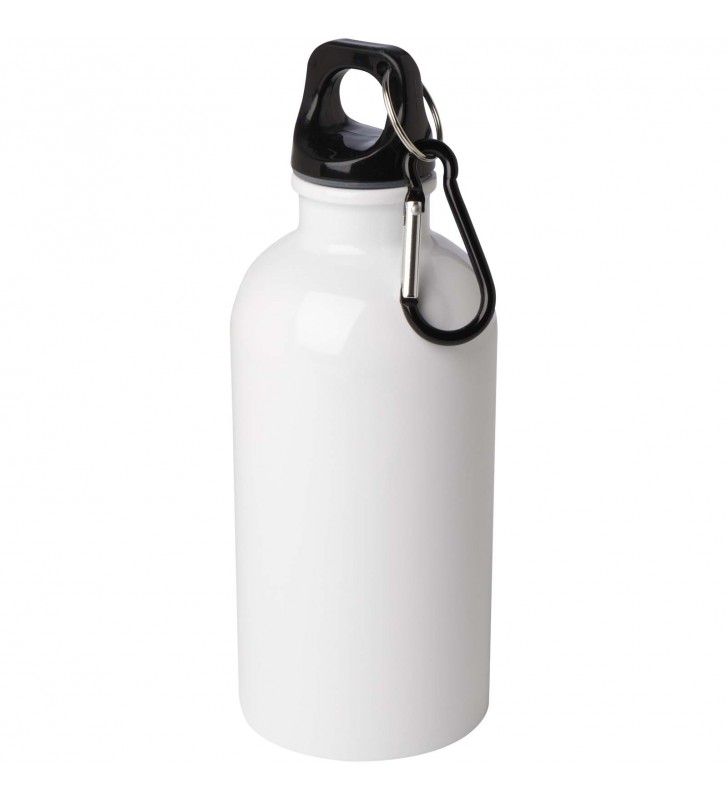 Bouteille deau Oregon de 400 ml simple paroi en acier recycle certifie RCS avec mousqueton