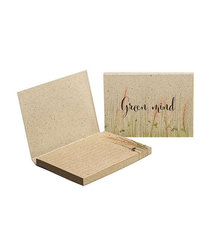 Post it 100 mm x 72 mm with grass paper cover