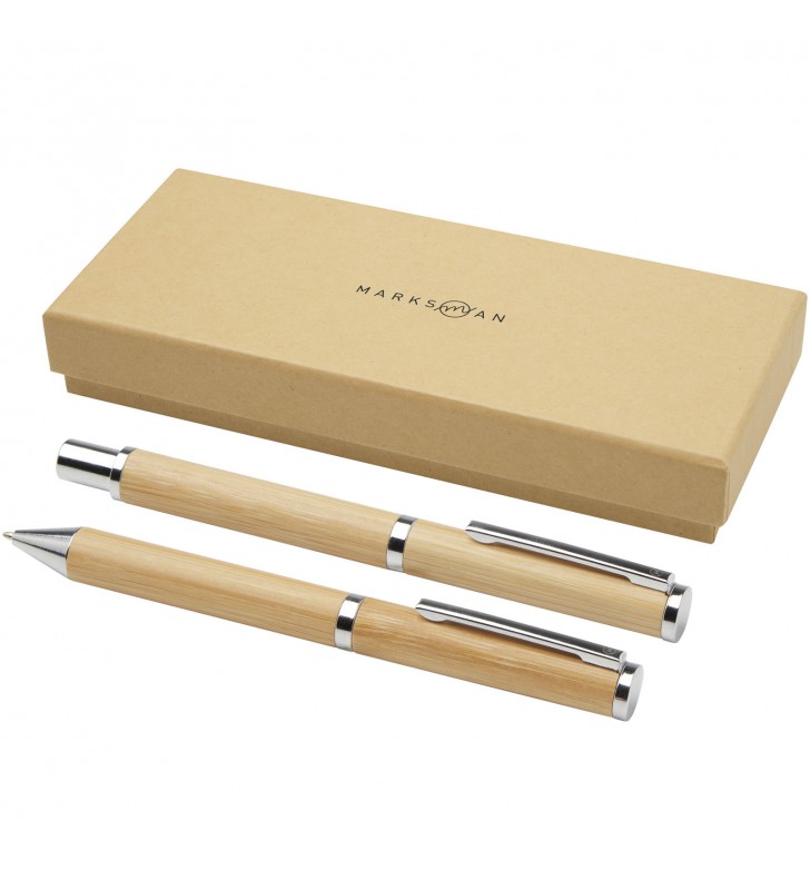 Apolys bamboo ballpoint and rollerball pen gift...