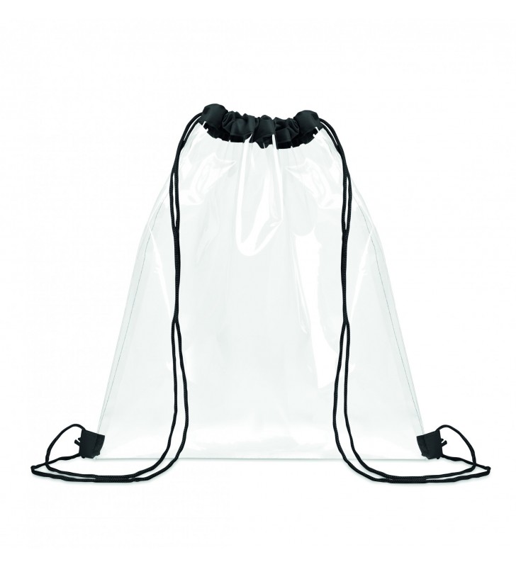 Transparent drawstring bag
