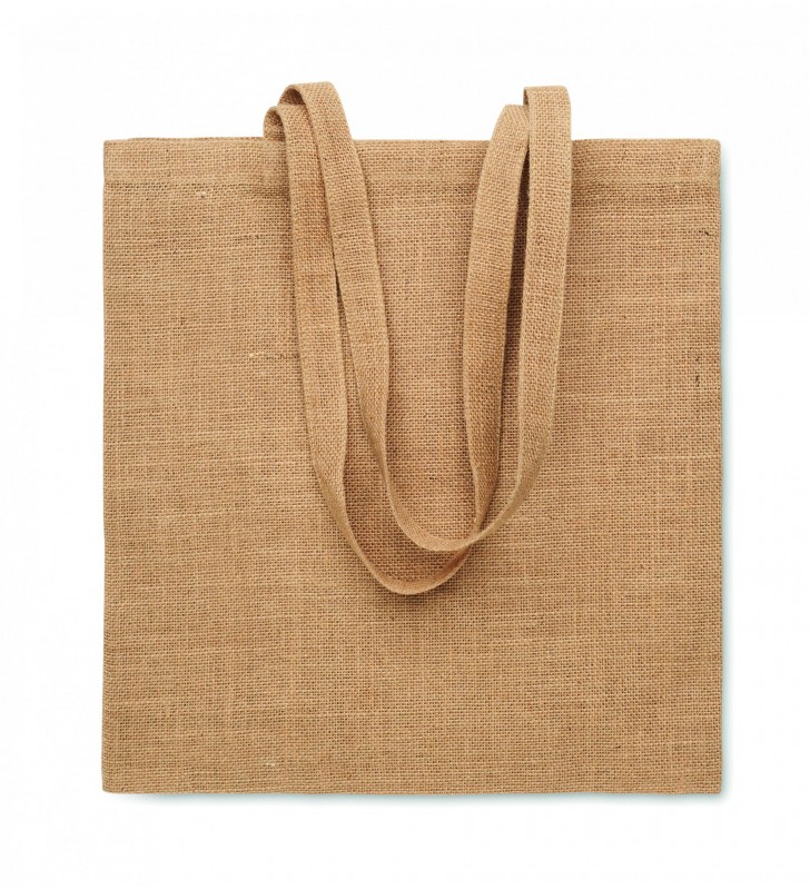 Jute long handled shopping bag