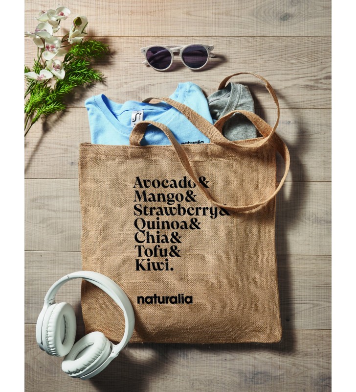 Jute long handled shopping bag