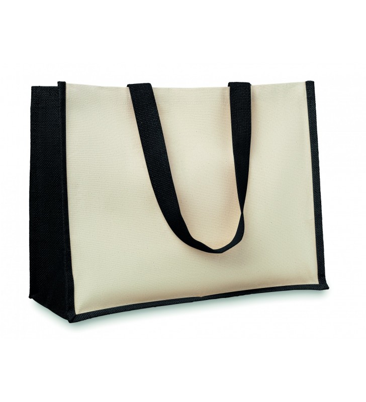 Jute and canvas shopping bag