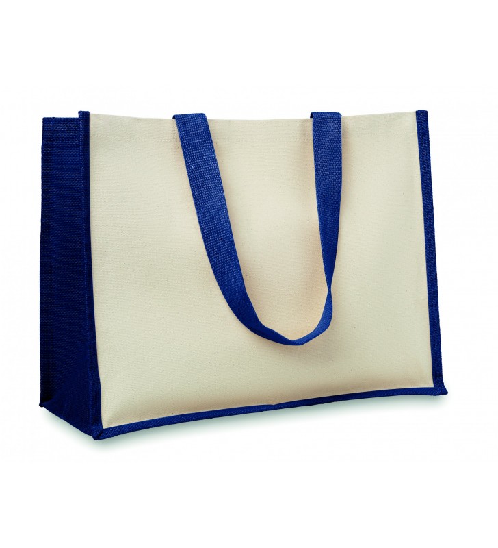 Jute and canvas shopping bag