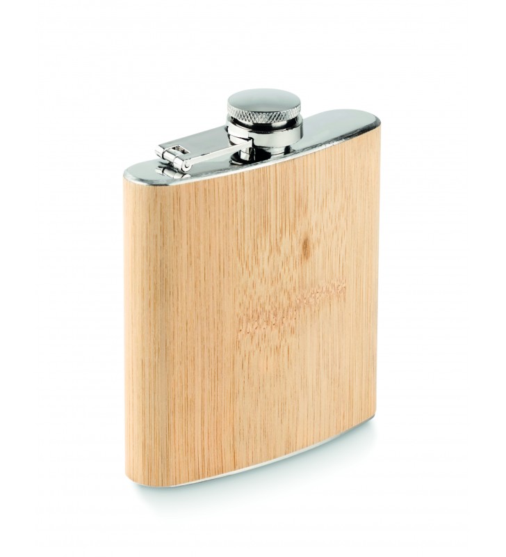 Bamboo slim hip flask 170ml
